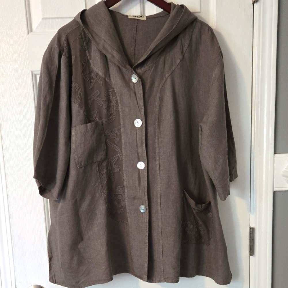 Miami Gray linen Textured Jacket